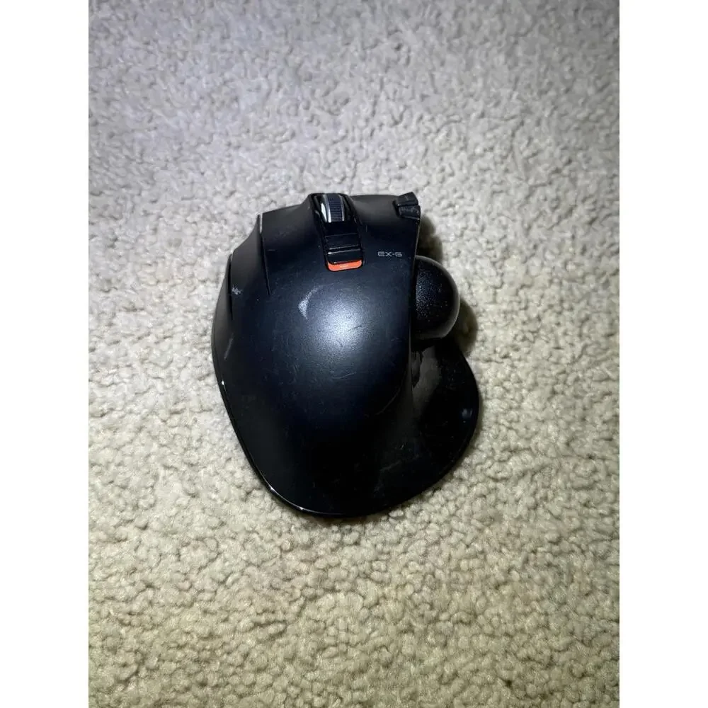 Elecom EX-G Wireless Trackball Left-Hand M-XT4DR Black Tested w/ Receiver